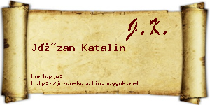 Józan Katalin névjegykártya