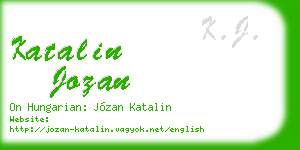 katalin jozan business card
